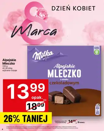 Delikatesy Centrum Alpejskie Mleczko oferta