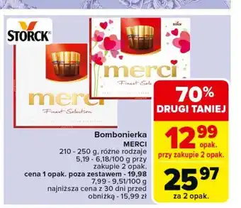 Carrefour Market Bombonierka serce różowe Storck merci oferta