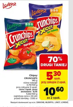 Carrefour Market Chipsy ser-cebula Crunchips x-cut Crunchips lorenz oferta