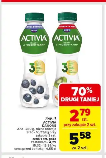 Carrefour Market Jogurt jagoda-borówka amerykańska Danone activia oferta