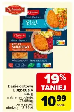 Carrefour Market Kotlet drobiowy z marchewką groszkiem i puree U jędrusia oferta