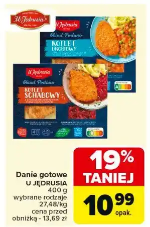 Carrefour Market Kotlet drobiowy z marchewką groszkiem i puree U jędrusia oferta