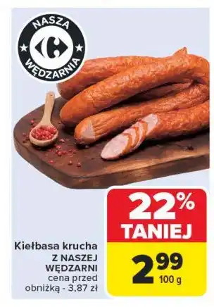 Carrefour Market Kiełbasa krucha Nasza wędzarnia carrefour oferta