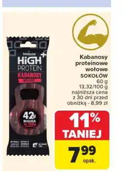 Carrefour Market Kabanosy wołowe Sokołów high protein oferta