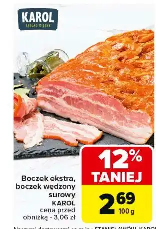 Carrefour Market Boczek wędzony surowy Karol oferta