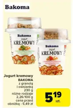 Carrefour Market Jogurt jabłkowy z granolą Bakoma kremowy oferta