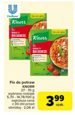 Carrefour Market Spaghetti bolognese Knorr fix oferta