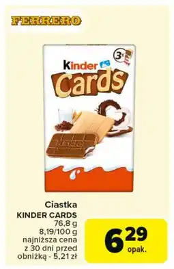 Carrefour Market Herbatniki z czekoladą Kinder cards oferta