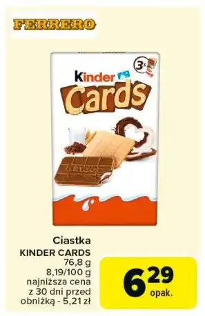 Carrefour Market Herbatniki z czekoladą Kinder cards oferta