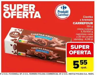 Carrefour Market Ciastka kruche z kremem czekoladowym Carrefour classic oferta