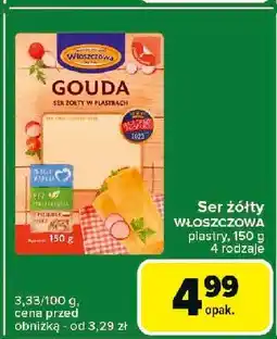 Carrefour Express Ser żółty gouda plastry Włoszczowa oferta