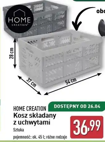 ALDI Kosz składany 45 l wym. 54 x 37 28 cm Home Creation oferta