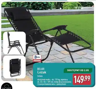 ALDI Leżak 65 x 86 109 cm Belavi oferta