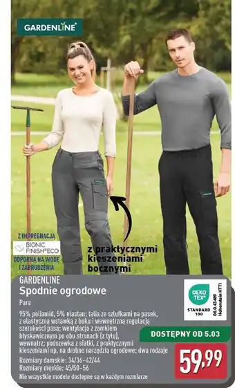 ALDI Spodnie ogrodowe męskie m-xl Gardenline oferta