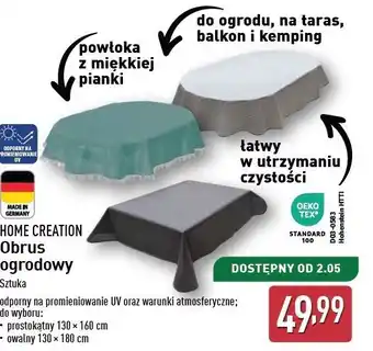 ALDI Obrus ogrodowy rustykalny owalny 130 x 180 cm Home Creation oferta