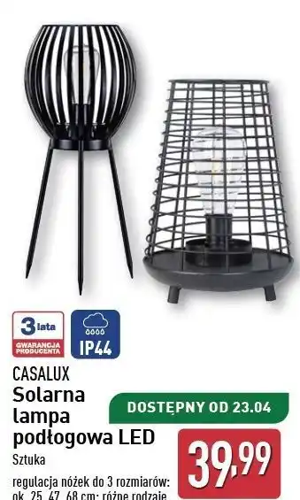 ALDI Lampa solarna podłogowa Casalux oferta