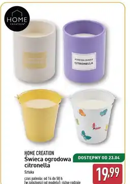 ALDI Świeca ogrodowa citronella Home Creation oferta