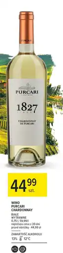 Carrefour Wino białe wytrawne Purcari Chardonnay oferta