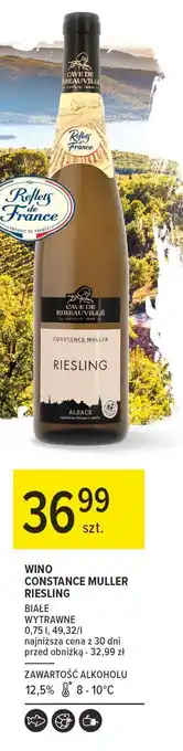 Carrefour Wino Cave De Ribeauville Constance Muller Alsace Riesling oferta