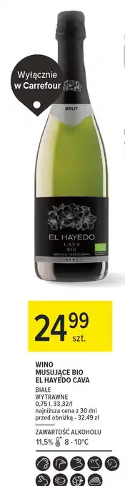 Carrefour Wino El Hayedo Cava Bio oferta