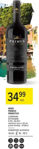 Carrefour Wino Primus Casa Pecunia Primitivo Puglia oferta