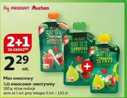 Auchan Mus jabłko pasterniak marchew papryka Auchan Różnorodne (Logo Czerwone) oferta