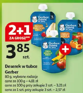 Auchan Deserek jabłko morela Gerber Natural For Baby oferta