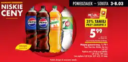 Biedronka Napój gazowany, 1,751 Pepsi, Pepsi Zero, Mirinda, 7up Zero oferta