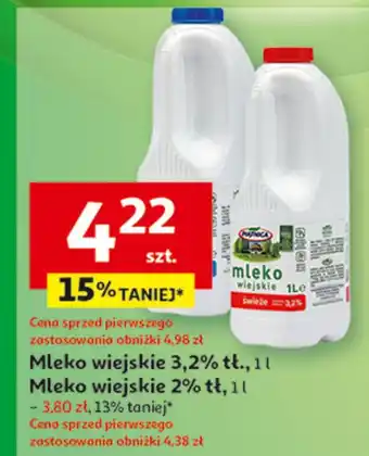 Auchan Mleko wiejskie 2% Piątnica oferta