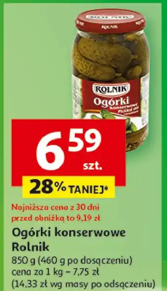 Auchan Ogórki konserwowe Rolnik oferta