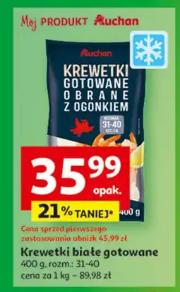 Auchan Krewetki gotowane obrane z ogonkiem Auchan oferta