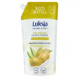 Auchan Luksja Creamy & Soft Kremowe mydło w płynie odżywcze oliwka i jogurt 900 ml oferta