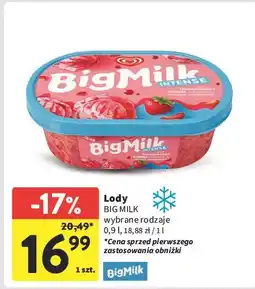 Intermarche Lody truskawka Algida Big Milk oferta