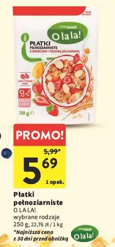 Intermarche Płatki pełnoziarniste z owocami i polewą jogurtową O La La! oferta