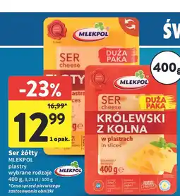 Intermarche Ser złoty mazur - plastry Mlekpol oferta