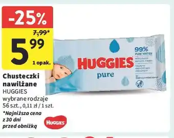 Intermarche Chusteczki nawilżane extra care Huggies Pure oferta