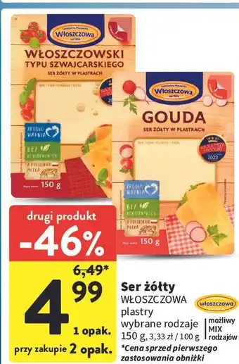 Intermarche Ser gouda w plastrach Włoszczowa oferta