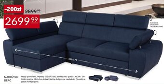 Abra Narożnik Berg 255x170x100cm oferta