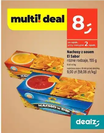 Dealz Nachosy 90 g + dip 85 El Sabor Nacho oferta