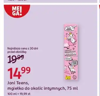 Rossmann Mgiełka do okolic intymnych naturalna odświeżająca Joni Teens oferta