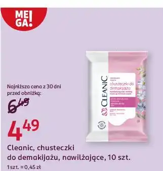 Rossmann Chusteczki do demakijażu cery normalnej i mieszanej Cleanic Natural Beauty oferta