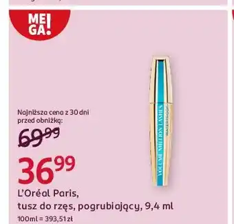 Rossmann Tusz do rzęs wodoodporny L'oreal Volume Milion Lashes oferta