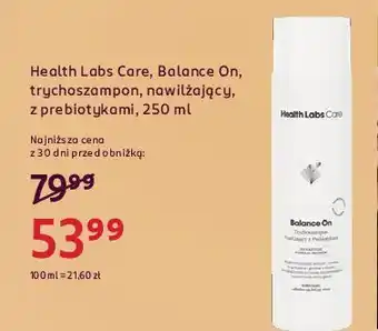 Rossmann Trychoszampon nawilżający z prebiotykami Health Labs Care Balance On oferta