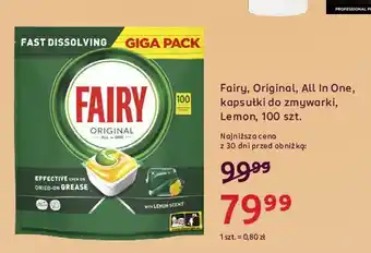 Rossmann Tabletki do zmywarki lemon Fairy All In 1 oferta