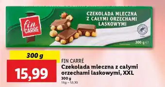 Lidl Fin carré czekolada mleczna z całymi orzechami laskowymi oferta