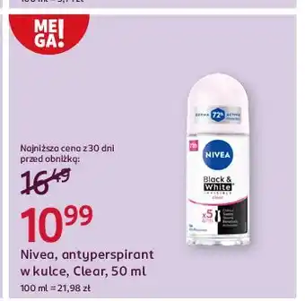 Rossmann Antyperspirant clear Nivea Invisible Black & White oferta