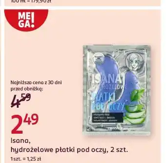 Rossmann Płatki pod oczy hydrożel aloes Isana oferta