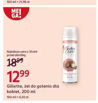 Rossmann Żel do golenia shea butter Gillette Satin Care oferta