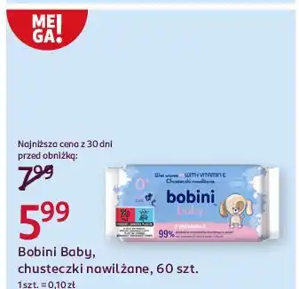 Rossmann Chusteczki wilgotne z witaminą e Bobini Baby oferta