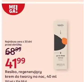 Rossmann Krem do twarzy regenerujący na noc Resibo oferta